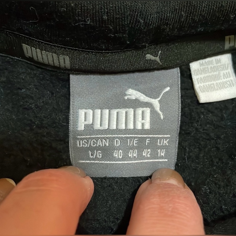 Puma Black & Gold Logo Hoodie – Size Large - Picture 8 of 9